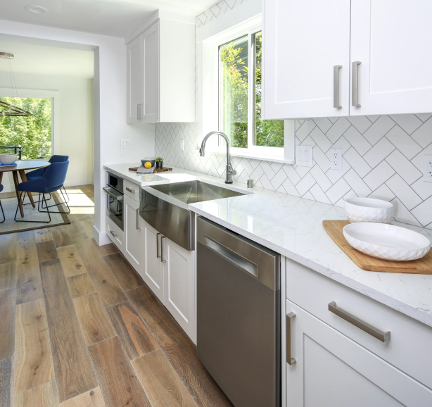 bright kitchen with minimalist design