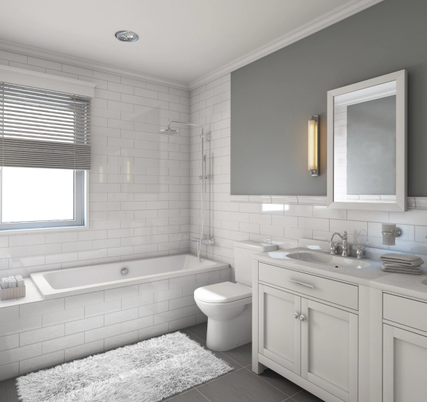 white motif bathroom